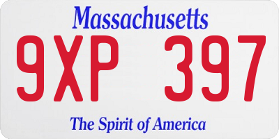 MA license plate 9XP397