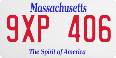 MA license plate 9XP406