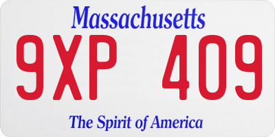 MA license plate 9XP409