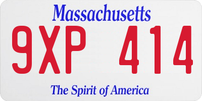 MA license plate 9XP414