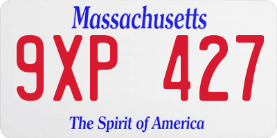 MA license plate 9XP427