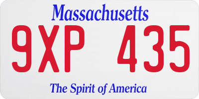 MA license plate 9XP435