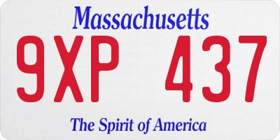 MA license plate 9XP437