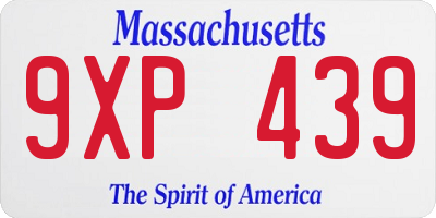 MA license plate 9XP439