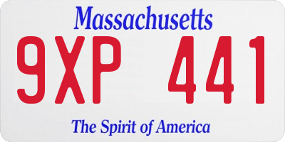 MA license plate 9XP441