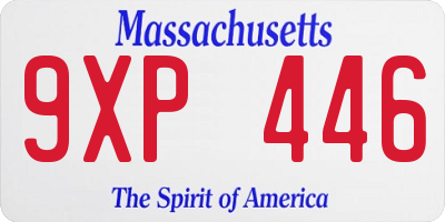 MA license plate 9XP446