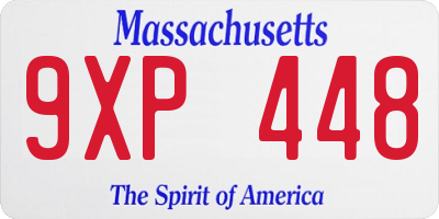 MA license plate 9XP448