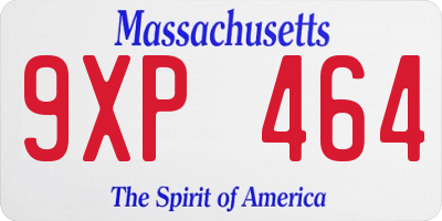 MA license plate 9XP464