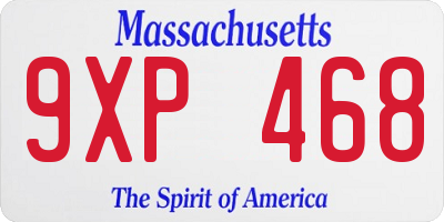 MA license plate 9XP468