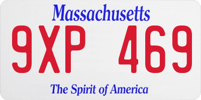 MA license plate 9XP469