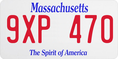 MA license plate 9XP470