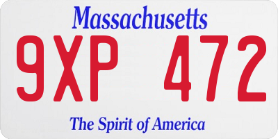 MA license plate 9XP472