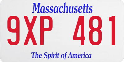 MA license plate 9XP481