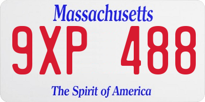 MA license plate 9XP488