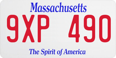 MA license plate 9XP490
