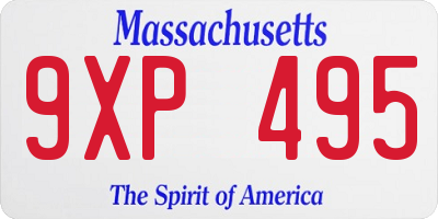 MA license plate 9XP495