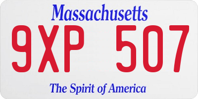 MA license plate 9XP507