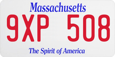MA license plate 9XP508