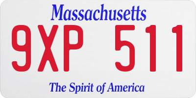 MA license plate 9XP511