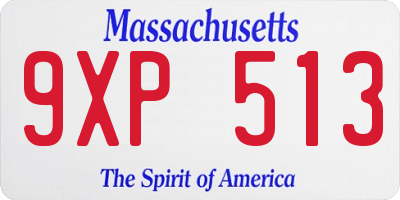MA license plate 9XP513