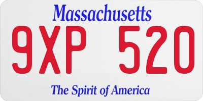 MA license plate 9XP520