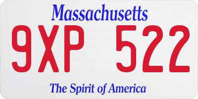 MA license plate 9XP522
