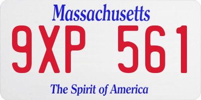 MA license plate 9XP561