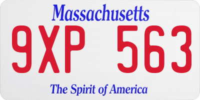 MA license plate 9XP563