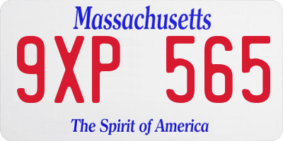 MA license plate 9XP565