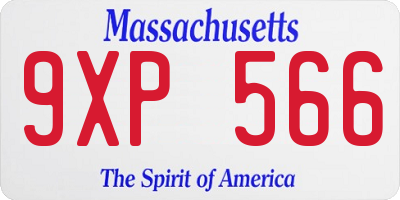 MA license plate 9XP566