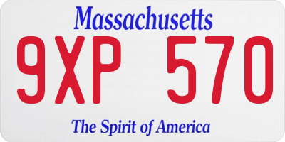 MA license plate 9XP570