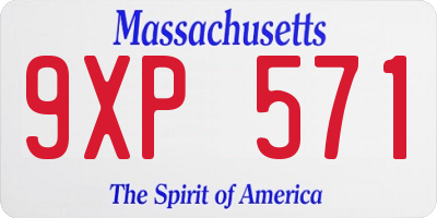 MA license plate 9XP571