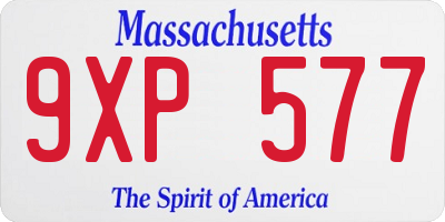 MA license plate 9XP577
