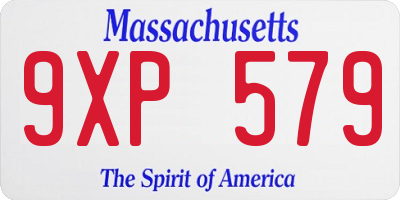 MA license plate 9XP579