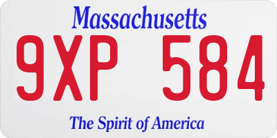 MA license plate 9XP584