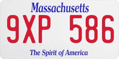 MA license plate 9XP586