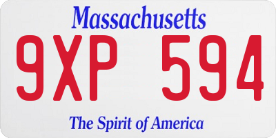 MA license plate 9XP594