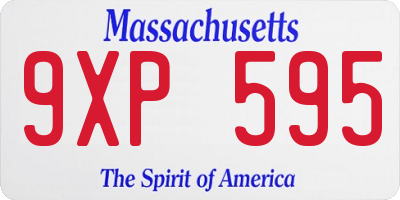 MA license plate 9XP595