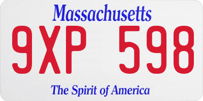 MA license plate 9XP598