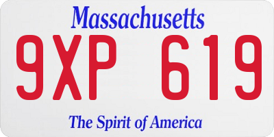 MA license plate 9XP619