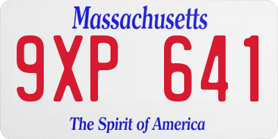 MA license plate 9XP641