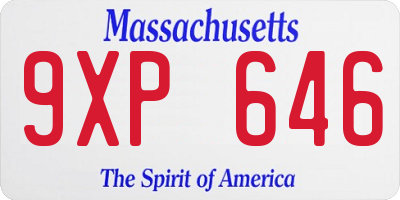 MA license plate 9XP646