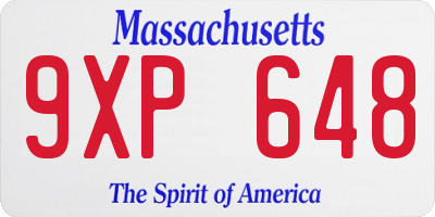 MA license plate 9XP648