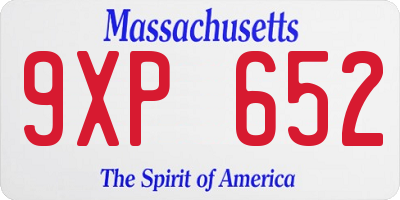 MA license plate 9XP652