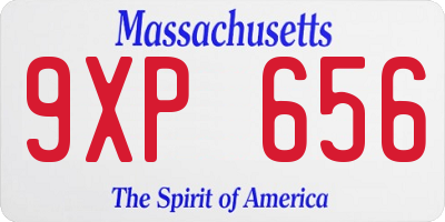 MA license plate 9XP656