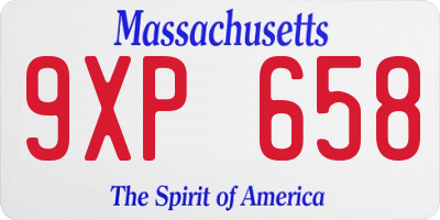 MA license plate 9XP658