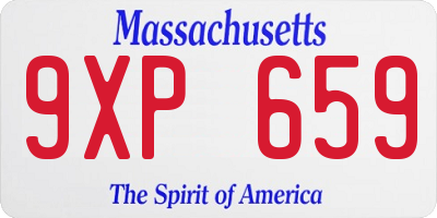 MA license plate 9XP659