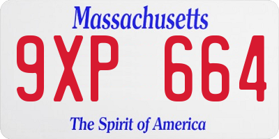 MA license plate 9XP664