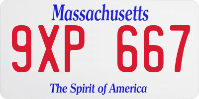 MA license plate 9XP667
