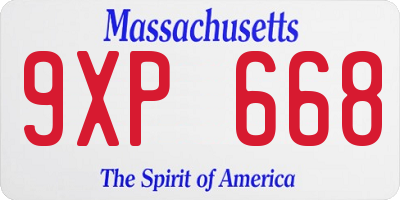 MA license plate 9XP668